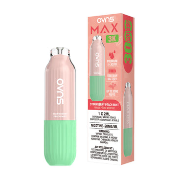 OVNS-MAX-3K_Strawberry_Peach_Mint Disposable Vape