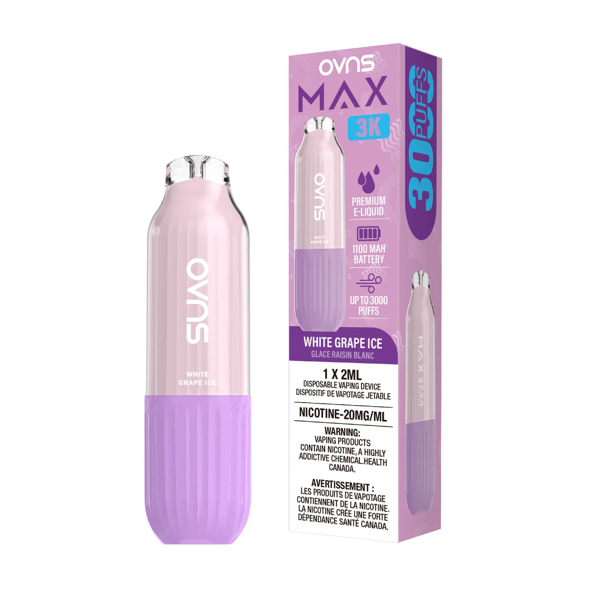 OVNS-MAX-3K_White_Grape_Ice Disposable Vape