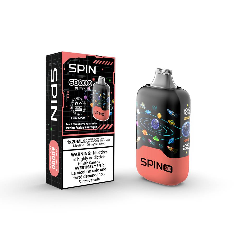 SPIN 60 000 Puffs Disposable Vape - PeachStrawberryWatermelon