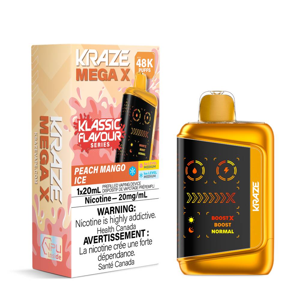 Kraze Mega X 48K Disposable Vape Peach Mango Ice