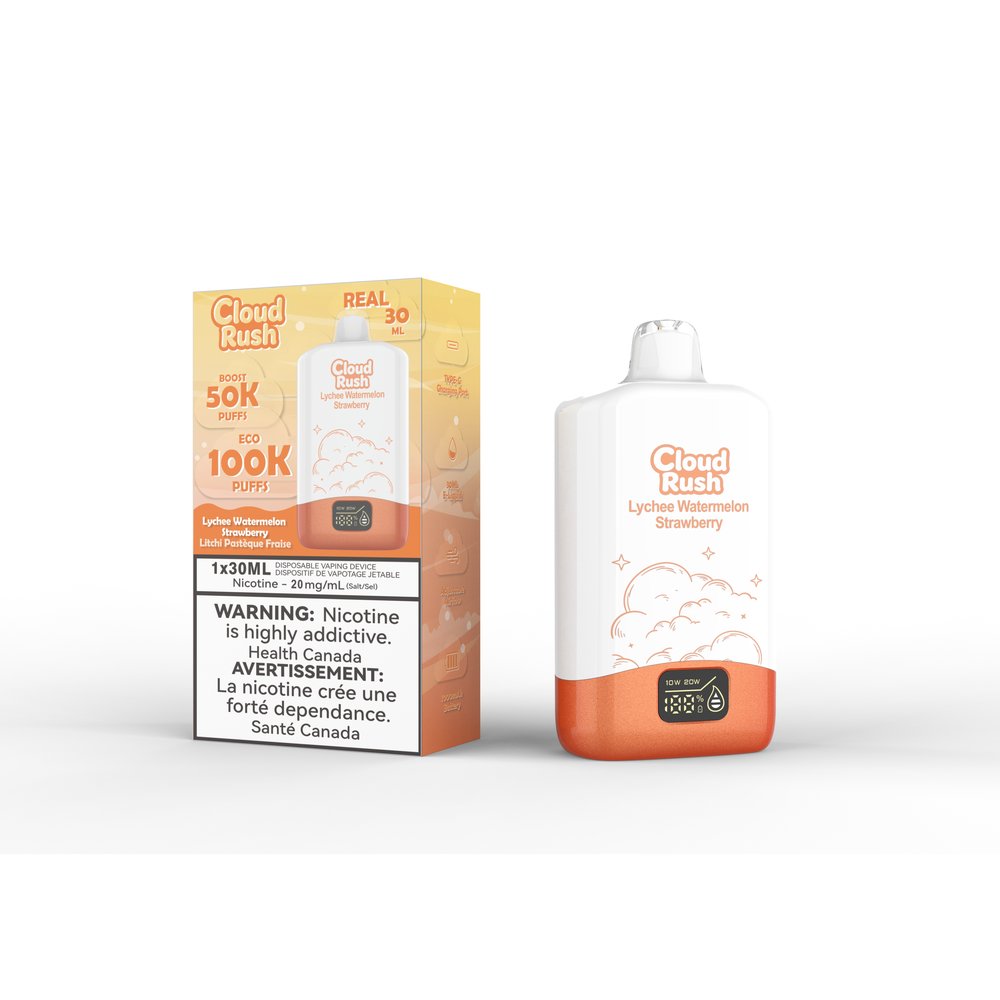 Cloud Rush 100K Disposable Vape lycheewatermelonstrawberry