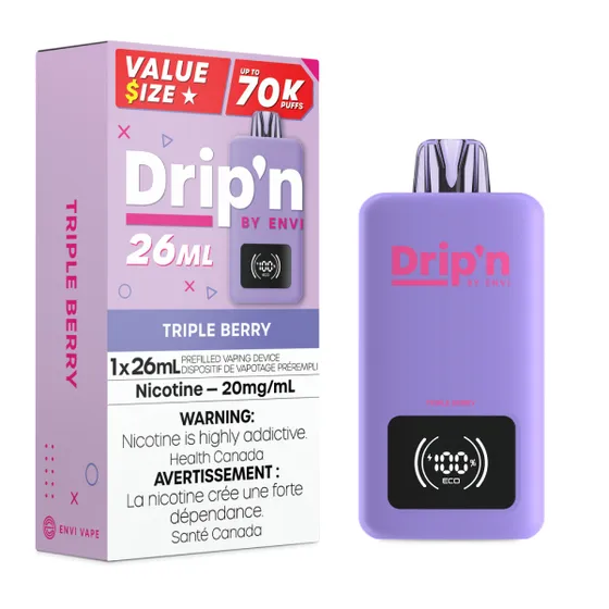 Drip'n by Envi 70K Disposable Vape 26mL, Dual Mode, 70,000 Puffs Super Vape Drip'n by Envi 70K Disposable Vape 26mL, Dual Mode, 70,000 Puffs Super Vape