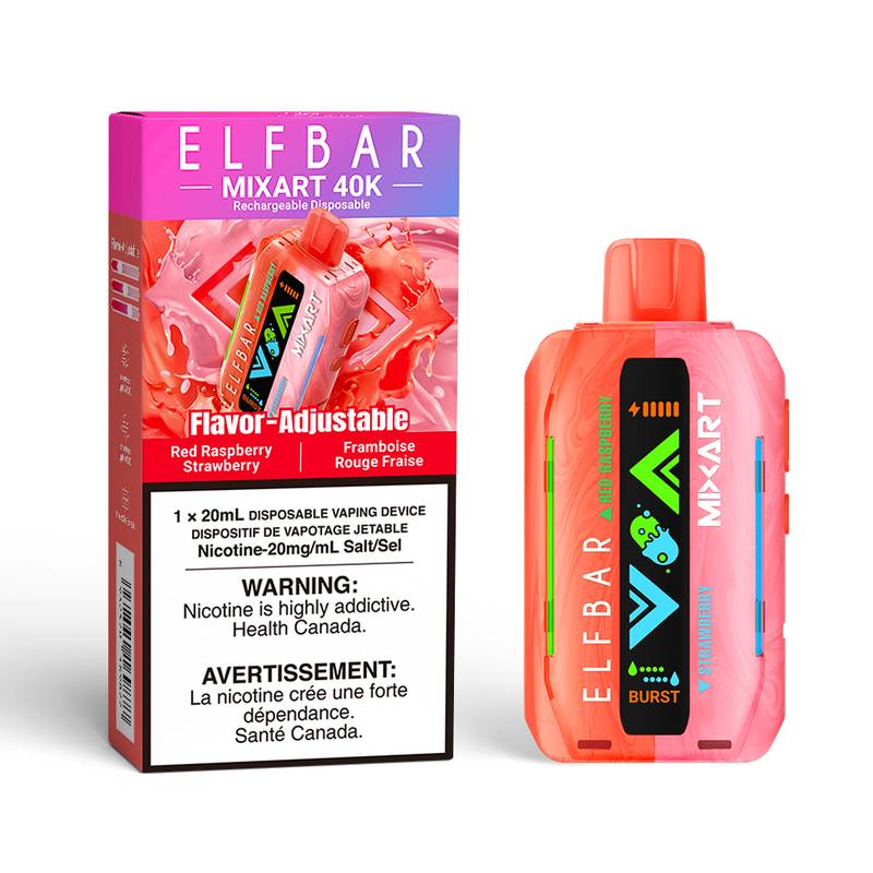 ELF BAR Mixart 40K_Red-Raspberry-Strawberry-WithBox