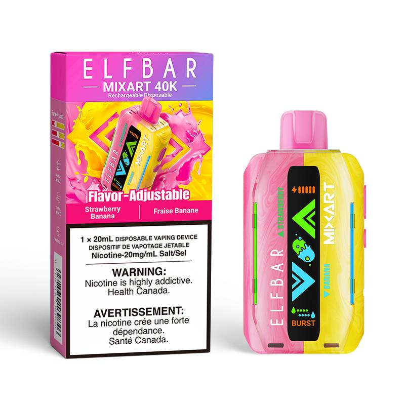 ELF BAR Mixart 40K_Strawberry-Banana-WithBox