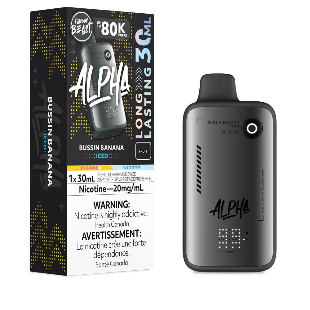 Flavour Beast Alpha 80K Disposable Vape Bussin' Banana Iced