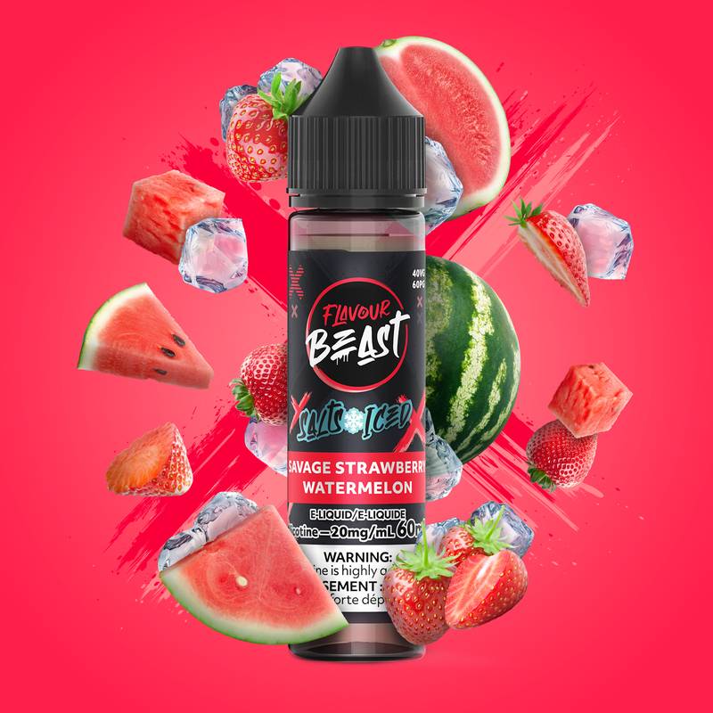 FlavourBeast-EL-60mL-COL-FruitRender-SavageStrawberryWatermelon