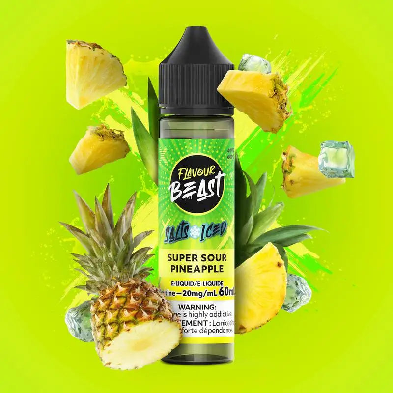 FlavourBeast-EL-60mL-JAN2025-COL-FruitRender-SuperSourPineapple