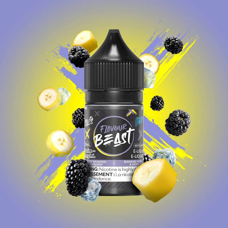Flavour Beast E-Liquid - Blazin' Banana Blackberry Iced 20mg/30mL