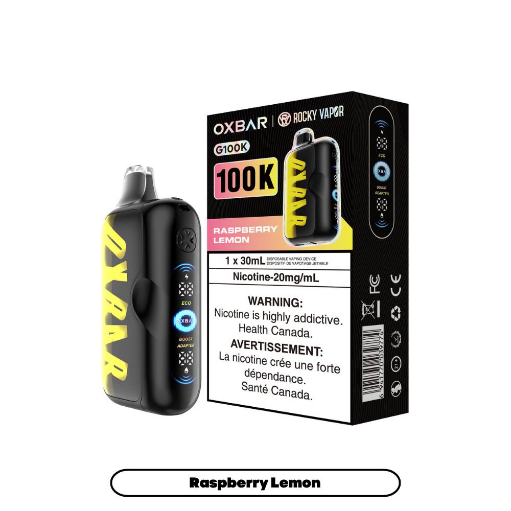 OXBAR Rocky Vapor G100K Disposable Vape Raspberry Lemon