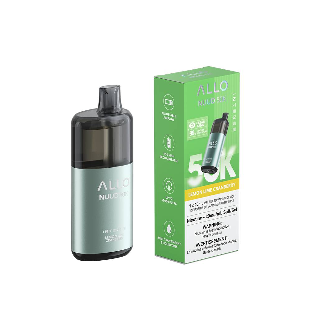 disposable vape with clear tank Allo NUUD 50K Disposable Vape – 50,000 Puffs, Long-Lasting – Super Vape