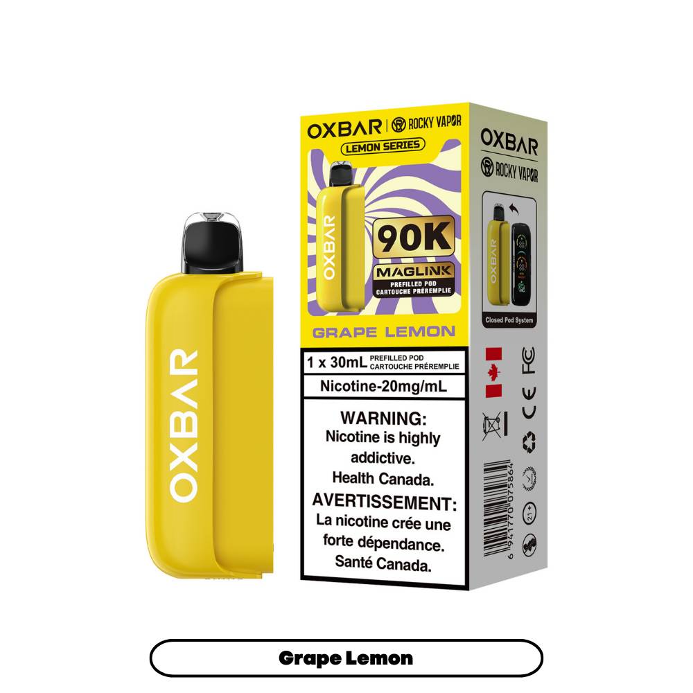 Rocky Vapor Oxbar Maglink 90K Prefilled Pod - Grape Lemon