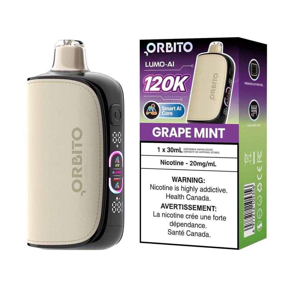 Orbito Lumo AI 120K Disposable Vape Grape Mint