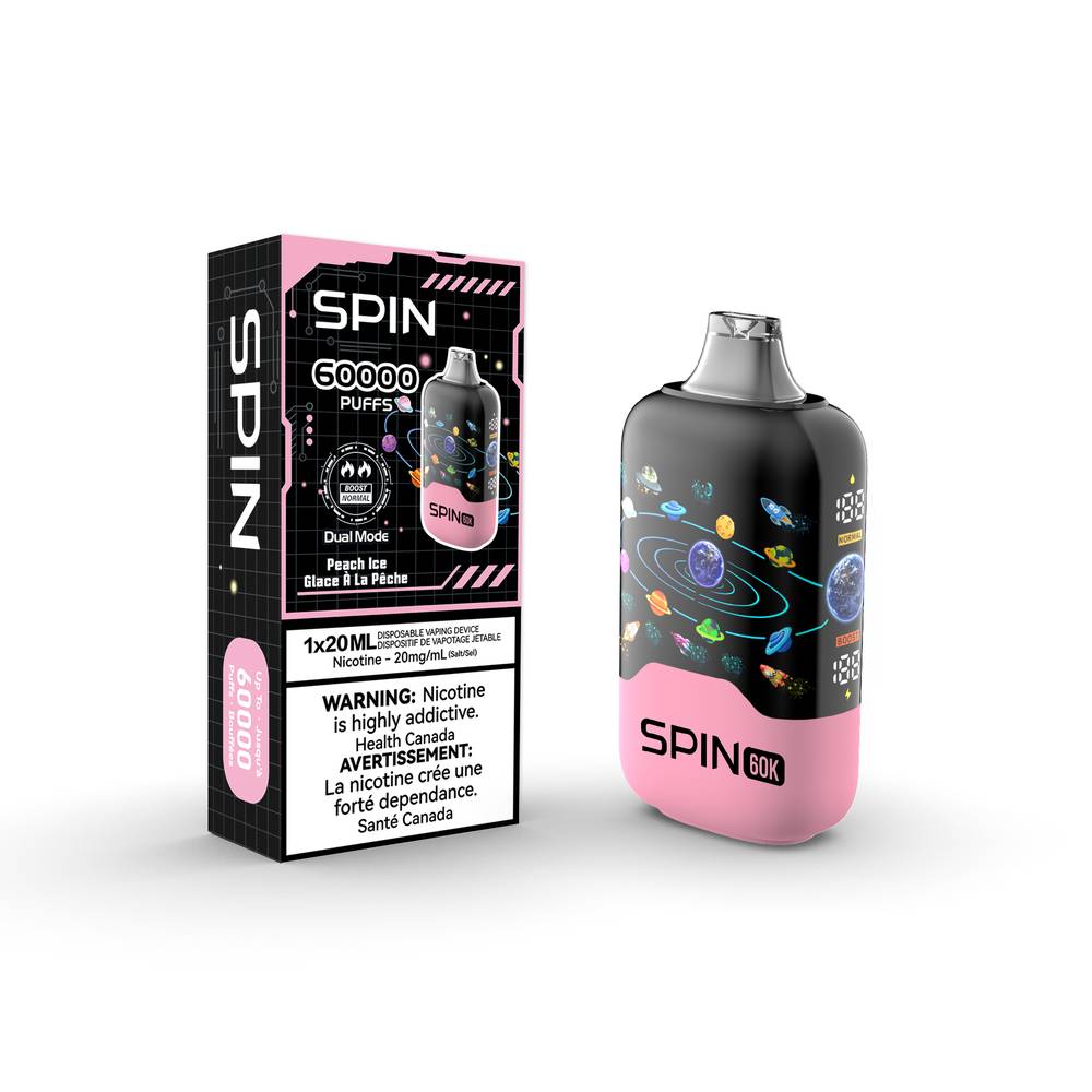 SPIN 60 000 Puffs Disposable Vape - PeachIce