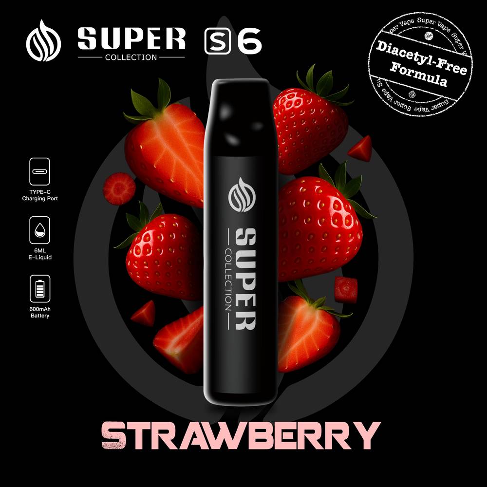 Super Collection S6 Disposable Vape | 6mL 20mg | Up to 6000 Puffs Super Vape Super Collection S6 Disposable Vape | 6mL 20mg | Up to 6000 Puffs Super Vape