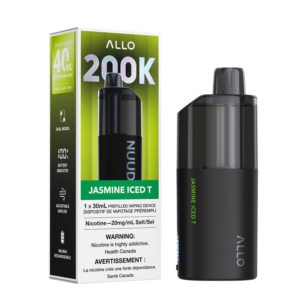ALLO NUUD 200K Clear Tank Disposable Vape – Jasmine Iced T