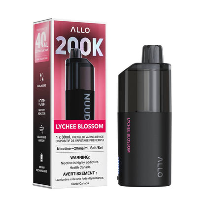 ALLO NUUD 200K Clear Tank Disposable Vape – Lychee Blossom