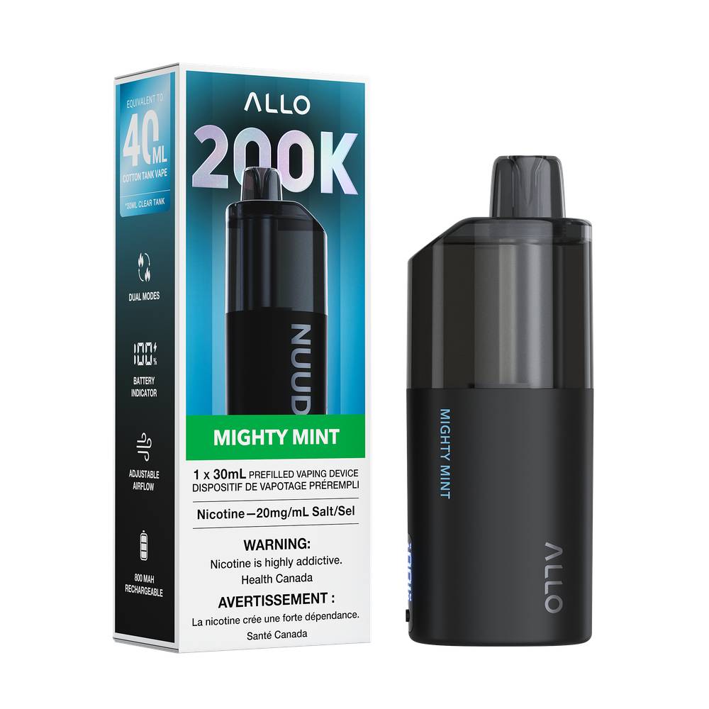 ALLO NUUD 200K Clear Tank Disposable Vape – Mighty Mint