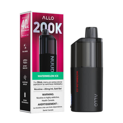 ALLO NUUD 200K Clear Tank Disposable Vape – Watermelon Ice