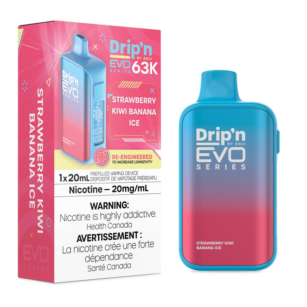 Drip'n EVO 63K Disposable Vape - Strawberry Kiwi Banana Ice