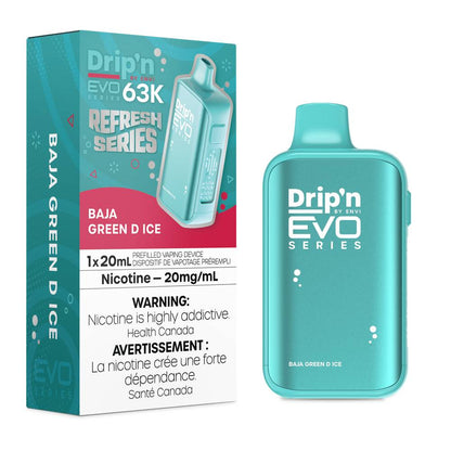 Drip'n EVO 63K Disposable Vape - Baja Green D Ice