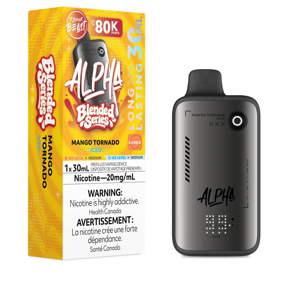 Flavour Beast Alpha 80K Disposable Vape Mango Tornado Iced