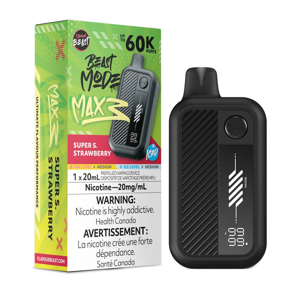 Flavour Beast Beast Mode MAX 3 60K Disposable Vape - Super S. Strawberry Iced