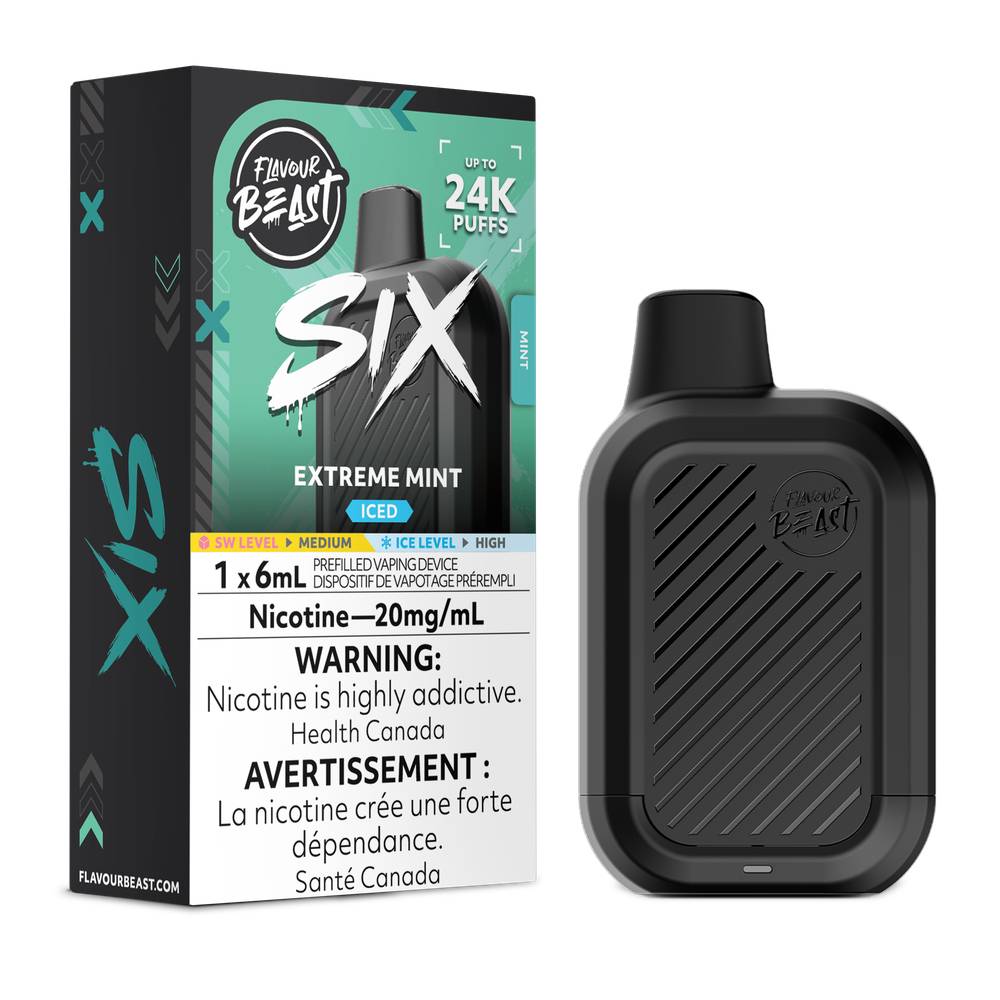Flavour Beast SIX 24K Disposable Vape – Extreme Mint