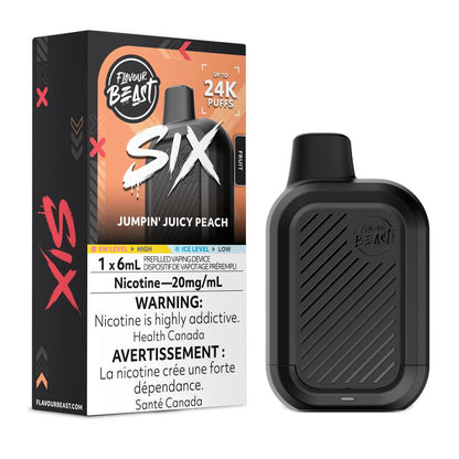 Flavour Beast SIX 24K Disposable Vape – Jumpin' Juicy Peach