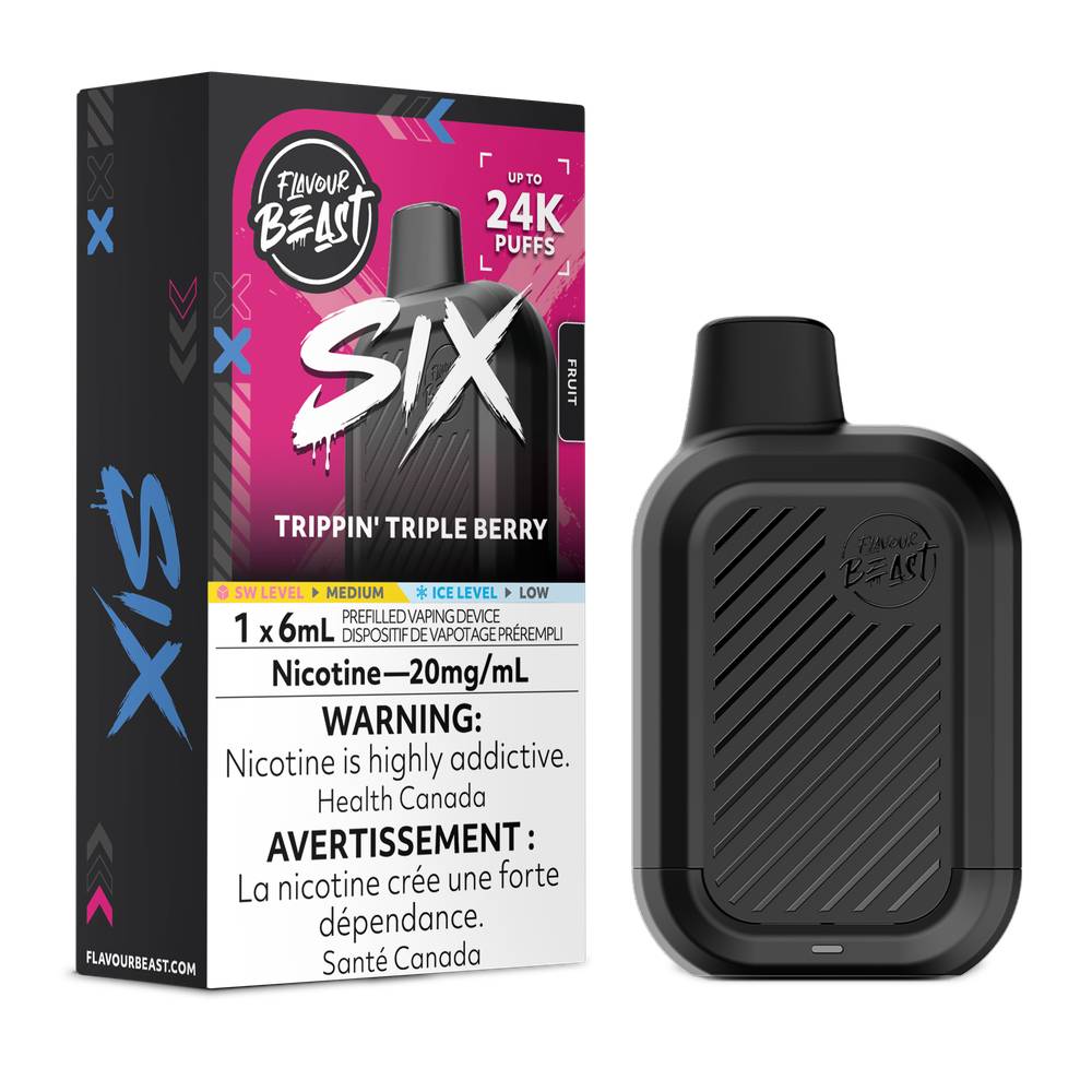 Flavour Beast SIX 24K Disposable Vape – Trippin Triple Berry