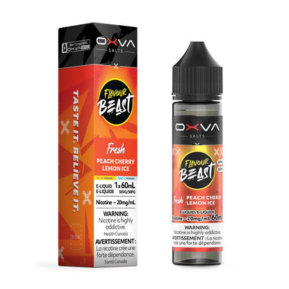 Flavour Beast x OXVA E-Liquid 60mL 20mg – Fresh Peach Cherry Lemon Ice