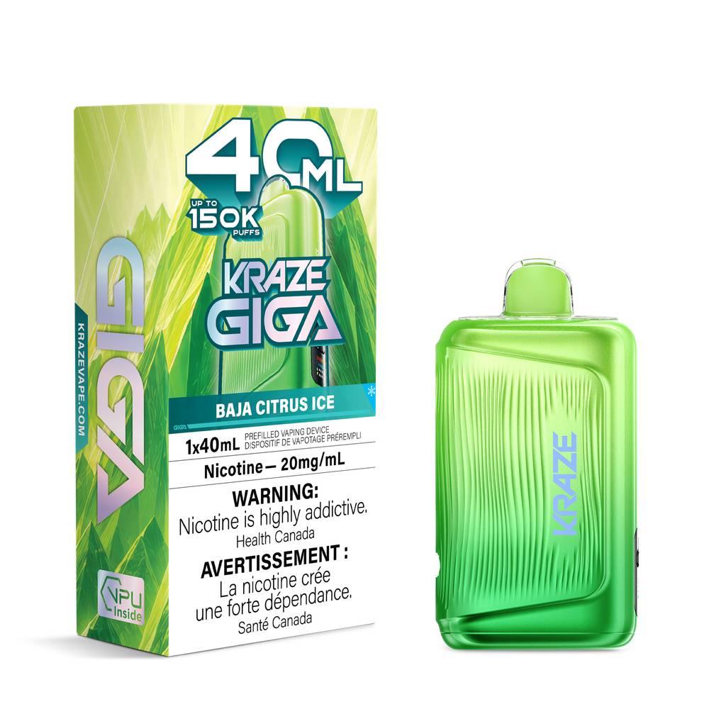 RAJAS ビューティーバー KRAZE GIGA 40ML Disposable Vape Ontario | 150K Puffs, 40mL – Super