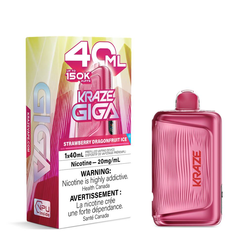 KRAZE GIGA 40ML 150K Disposable Vape – Strawberry Dragonfruit Ice