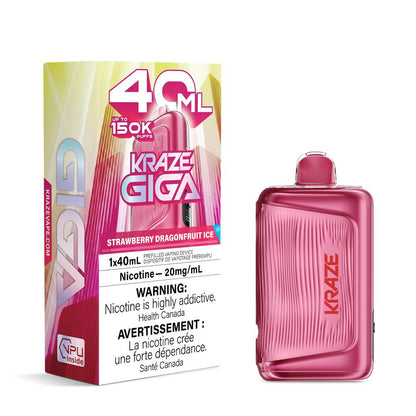 KRAZE GIGA 40ML 150K Disposable Vape – Strawberry Dragonfruit Ice