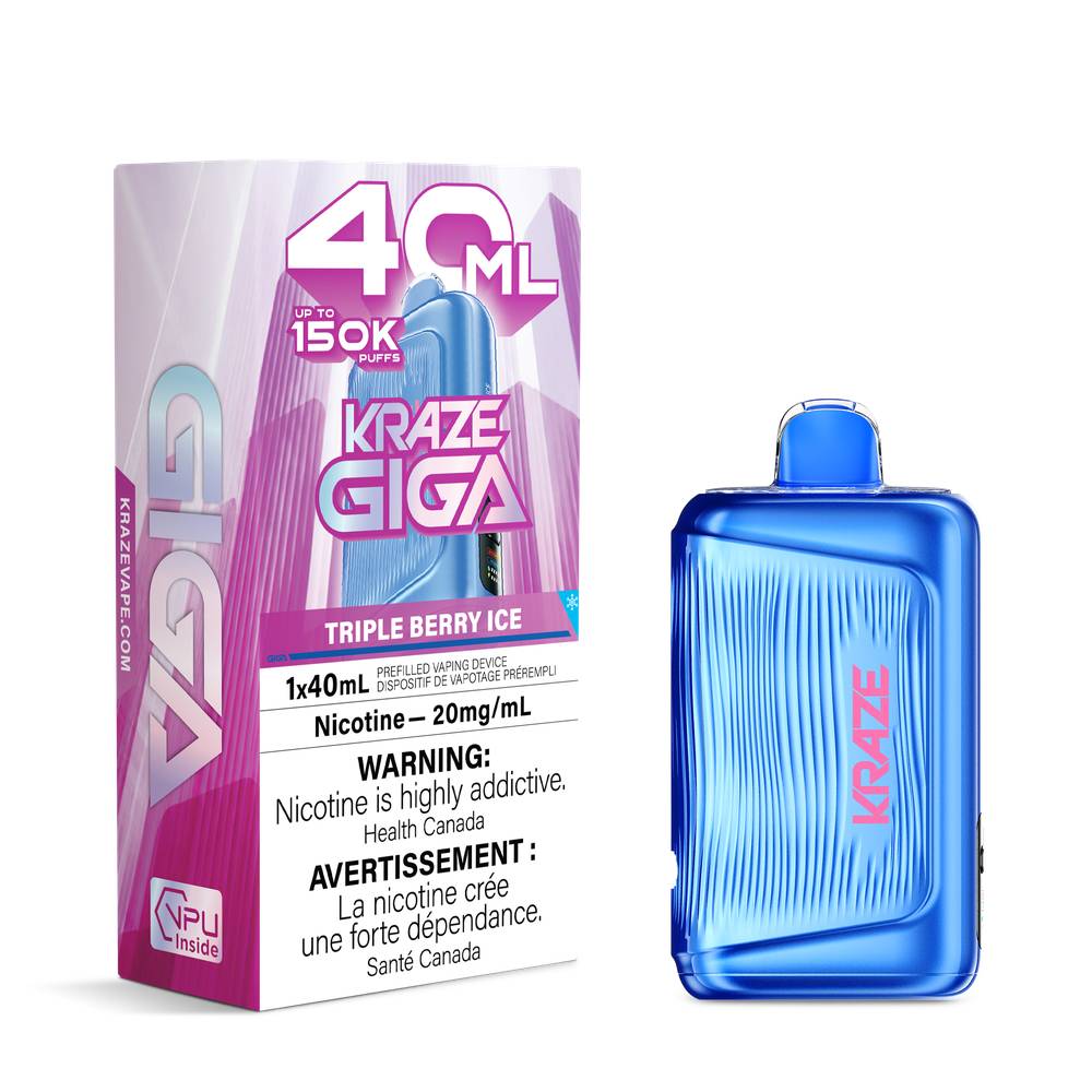 KRAZE GIGA 40ML 150K Disposable Vape – Triple Berry Ice