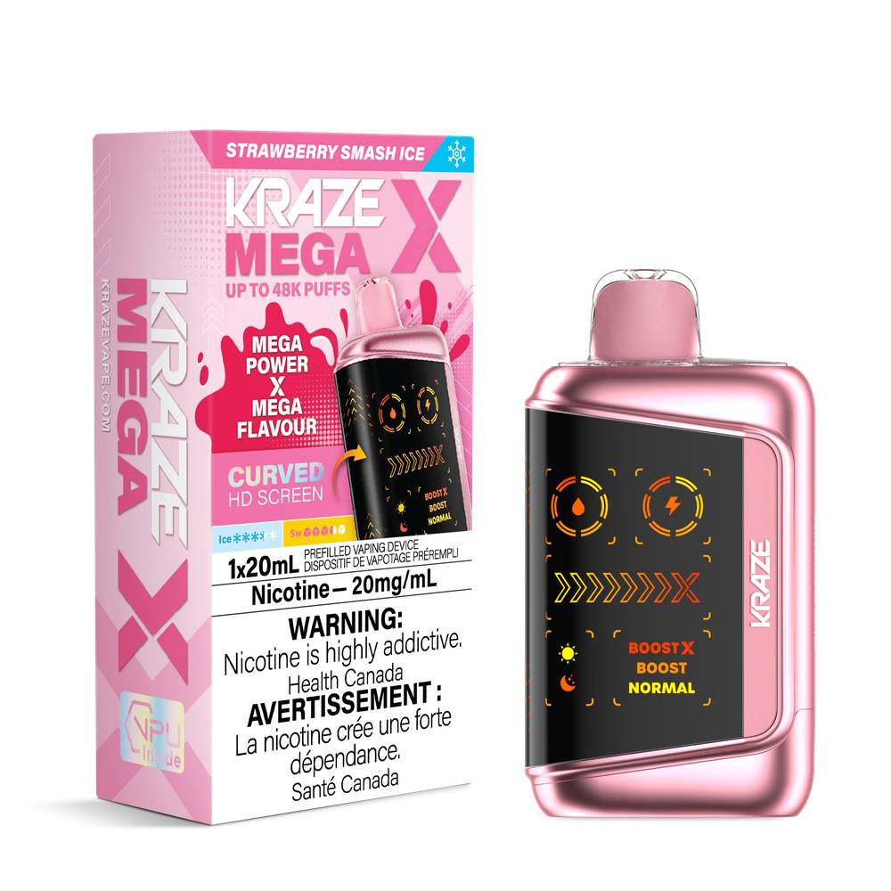 Kraze Mega X 48K Disposable Vape  Strawberry Smash Ice