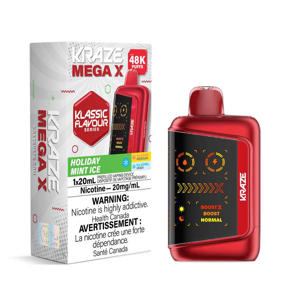 Kraze Mega X 48K Disposable Vape  Holiday Mint Ice