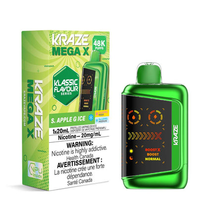 Kraze Mega X 48K Disposable Vape  S.Apple G Ice