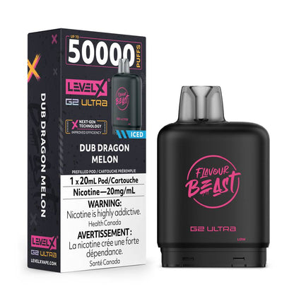 Flavour Beast LEVEL X G2 Ultra 50K Pod - Dub Dragon Melon 20mg