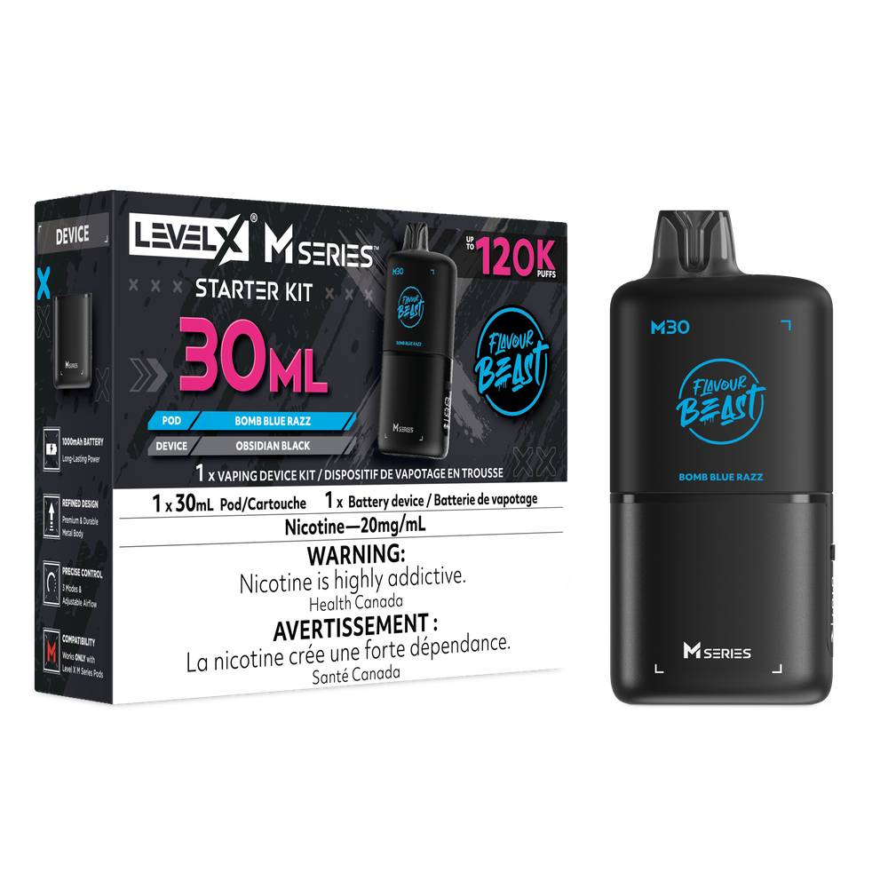 Flavour Beast LEVEL X M 30mL Starter Kit - Bomb Blue Razz