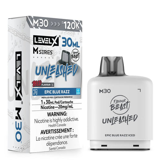 Level X M Series Flavour Beast Unleashed 30mL 120K Pod - Epic Blue Razz Iced