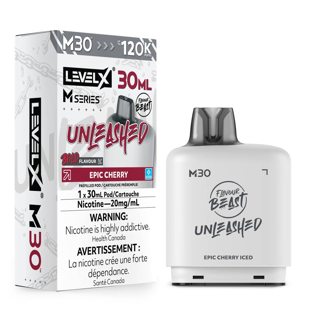 Level X M Series Flavour Beast Unleashed 30mL 120K Pod - Epic Cherry Iced