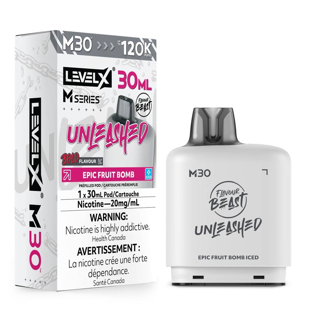 Level X M Series Flavour Beast Unleashed 30mL 120K Pod - Epic Fruit Bomb Iced