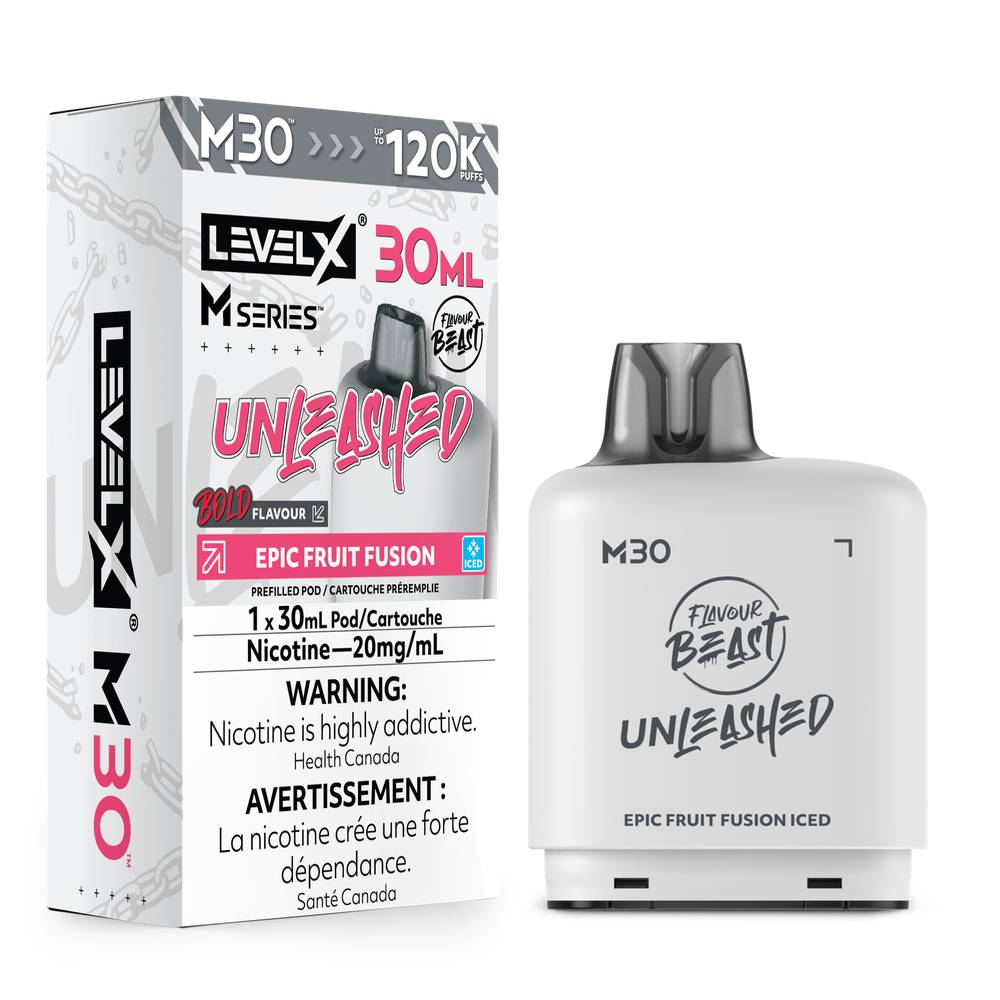 Level X M Series Flavour Beast Unleashed 30mL 120K Pod - Epic Fruit Fusion Iced