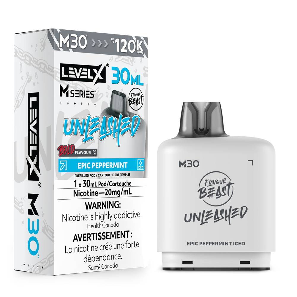 Level X M Series Flavour Beast Unleashed 30mL 120K Pod - Epic Peppermint Iced